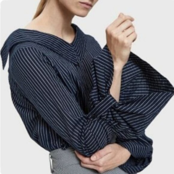 Farrow Tops - Farrow Navy Bell Sleeve Top From Need Supply